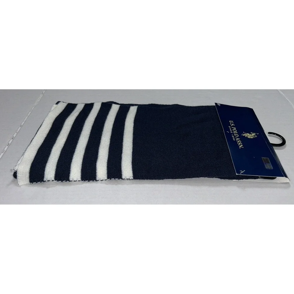US Polo Assn Scarf Winter Cold Brand New Blue‎ & White